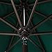 AMT 9 FT Market Patio Umbrella, Tilt and Crank, 100% Polyester, 8 Steel Ribs, Dark Green