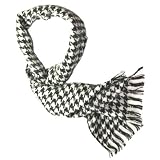 BLACK WHITE dogtooth houndstooth CHECK ladies mens unisex SCARF