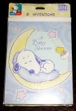 Rare! Peanuts Baby Snoopy Shower Invitations OOP