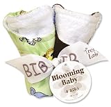 BLOOMING BOUQUET BIB- 4-Pack Set: Chibi Zoo Animals Print Percale (1), Squares Print Percale (1), 476C Ultra Suede (1), 577C Velour (1); 9