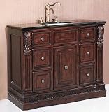 Upperclass Furniture P5440-03A-C Sink Chest- White Under Mount Sink- 3Cm Black Granite Counter Top
