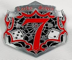 Lucky Seven Enamel Pewter Buckle