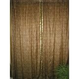 2 Olive Red Printed Silk Sari Window Panels Drapes Curtains 84 Inches
