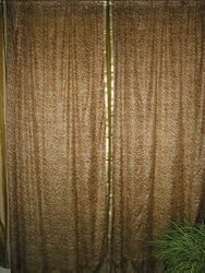 2 Olive Red Printed Silk Sari Window Panels Drapes Curtains 84 Inches