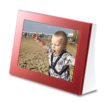 AG Neovo 7" Digital Photo Frame with button-less touch frame & smart clock/calendar function - Red Passion