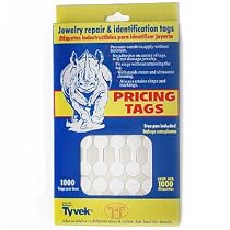 1000 Price Tags Stickers 12mm Barbell - Jewelry Display