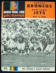 1965 AFL Program Broncos vs Jets Denver Broncos Excellent