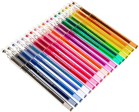 Gel Ink Pens - 18 Pack Set - Refillable - Fine Tip - Assorted Colors - 0.5mm