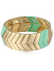 Kensie "Luster Factor" Gold-Plated Mint Chevron Stretch Bracelet, 8.75"