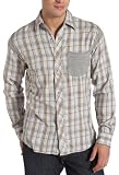 Vintage Red Young Men's Brushed Twill Mixed Media Long Sleeve Shirt