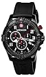 Wenger Men's 77053 Squadron Chrono Black Ion-Plating Rubber Strap Watch