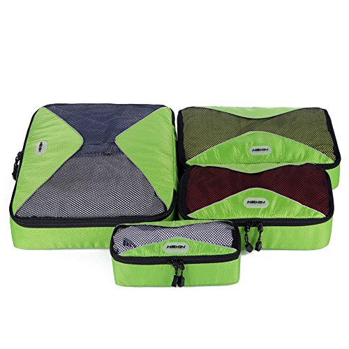 HEXIN Durable 4 Pcs Luggage Travel Packing Cube Bags for Carry-on Luggage Accessories