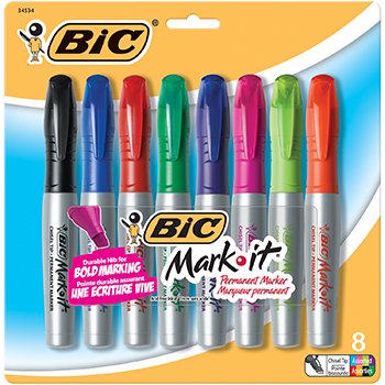 Bic mark-it perm marker asst 8pk gpmmap81ast (070330345348)
