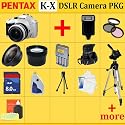 Pentax K-x Digital SLR Camera Kit (White), with 18-55mm Da Lens + Huge Accessories Package Including Wide Angle Macro Lens + 2x Telephoto + 3 Pc Filter KIT + 8gb Sdhc Memory Card + Aa Batteries with Charger + Carrying Case + Tripod & Much More !!