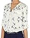 Lovaru Women's Fashion Elegant Bird Print Blouse Long Sleeve Casual Slim Shirts Multi-M White