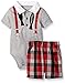 Calvin Klein Newborn Boys Interlock Body Top with Woven Shorts, Gray, 6-9 Months