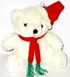 Plush White Christmas Bear 6in Dog Toy