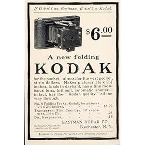 1902 Vintage Ad Folding Pocket Eastman Kodak Camera - Original Print Ad