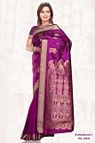 Violet Red Art Indian Silk Sari with designer Pallu