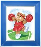 Sports Bear Cheerleader Star - Childrens Wall Art, Kids Wall Art, Nursery Wall Art