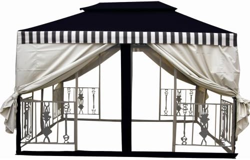 DC America GO29639DS-DBBC 11.5 ft. X 11.5 ft. Two Tier Gazebo -Desert Stone