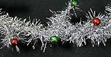 Box of 12 - 5 Foot Silver Tinsel Retro Look Beaded Garlands - Total of 60 Feet