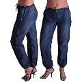 EyeCatchClothing - Paige Haremshose Utility Fit blaue Jeans