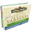 Crown Prince Natural Two Layer Brisling Sardines in Extra  Virgin Olive Oil, 3.75-Ounce Cans (Pack of 12)