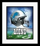 Detroit Lions NFL Team Logo and Football Helmet Collage Framed 8 x 10 Photograph