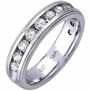 0.25Ct Diamond Milgrain Ladies Wedding Band