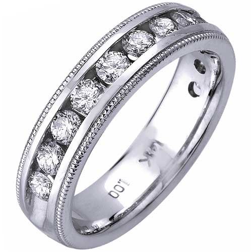0.25Ct Diamond Milgrain Ladies Wedding Band