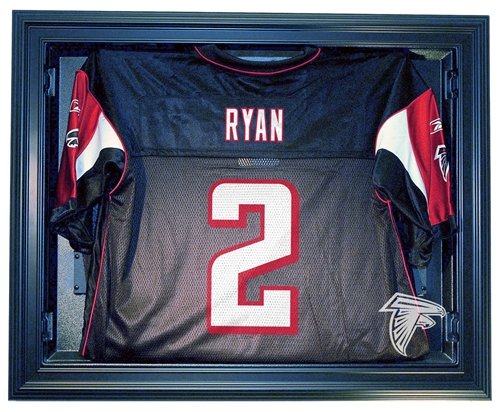 Atlanta Falcons Football Jersey Display Case with Removable Face and Black Finish Frame