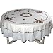 Round Tablecloth with Napkins White Colorful Embroidery