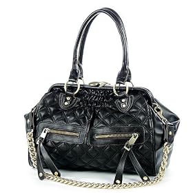 (Price/piece)Lovemauch Multifunctional Vogue Diamond Black Leather Handbag & Shoulder Bag, Satchel Bag