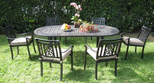 CBM Outdoor Cast Aluminum Patio Furniture 7 Piece Dining Set A CBM1290 product image