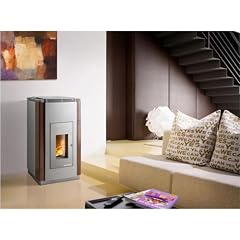 Kaminofen HAAS+SOHN Pelletofen Pelletto 417.08 Keramik (Ausf�hrung: Keramik coffee-bean/Grundfarbe gussgrau)