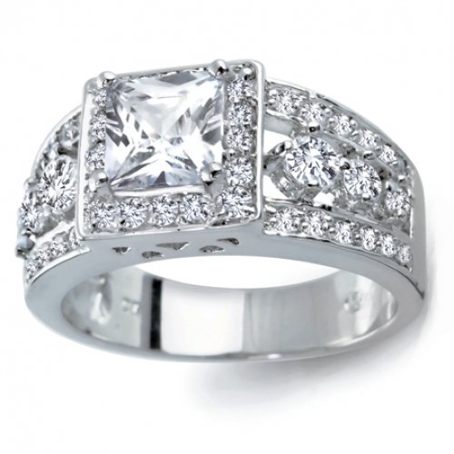 Bling Jewelry Princess Cut CZ Engagement Ring