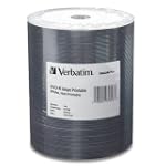 Verbatim 97016 4.7 GB up to 16x DataLifePlus White Inkjet Hub Printable Recordable Disc DVD-R (100-Disc Spindle Tape Wrap)