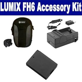 Panasonic LUMIX FH6 Digital Camera Accessory Kit includes: ACD341 Battery, PT71 Charger, SDC-22 Case