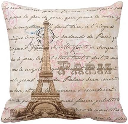 Paris Vintage French Writing Pink Pillow