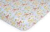 Carter's Easy Fit Printed Crib Fitted Sheet, Safari Duck