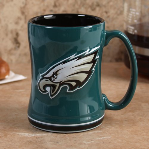 Philadelphia Eagles 15 Ounce Sculpted Logo Relief Coffee Mug