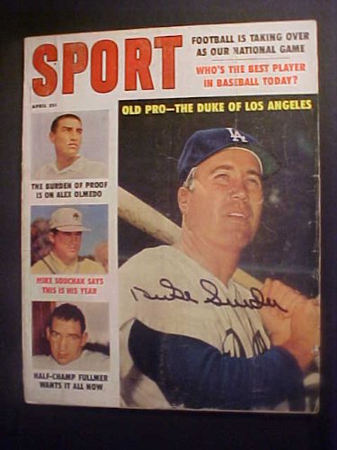 Duke Snider Los Angeles Dodgers Autographed April 1960 Sport Magazine