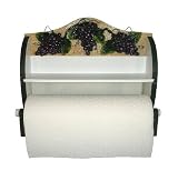 WOOD PAPER TOWEL HOLDER GRAPES WINE WALL DECOR
