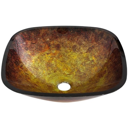 Geyser Tempered Glass Vessel Mesopotamian-Style Overmount