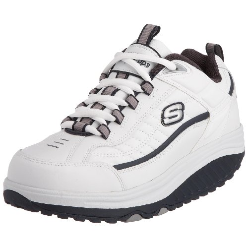 51Uhcyqqx7L. SL500  Skechers Mens Shape Ups LaceUpWhite/Navy10 M