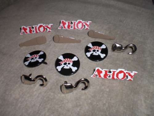Pirate Skull Crossbones w/ Bandana Hook Telescope 