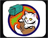Decorated Mouse Pad with cat, cage, pet, animal, feline