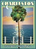 Charleston Palmetto Tree-Vintage Travel Poster-by Grisanty