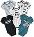 Calvin Klein Baby 5 Pack Bodysuit, Black/Blue, 0/3 Months
